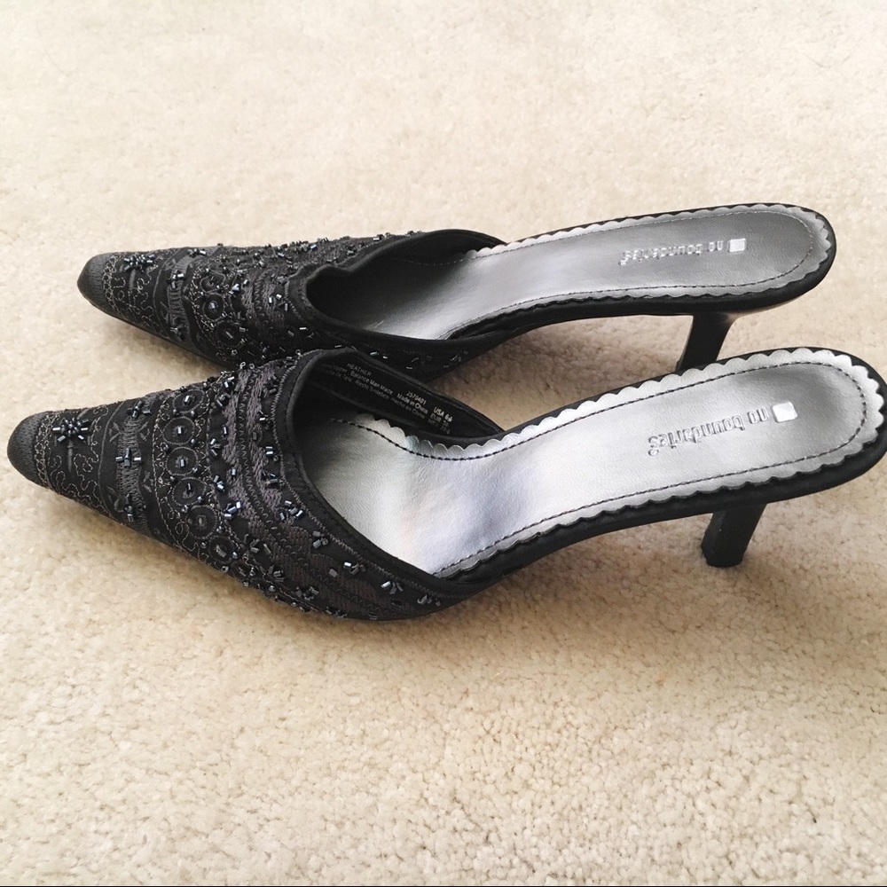 Beaded embroidered Cinderella mules